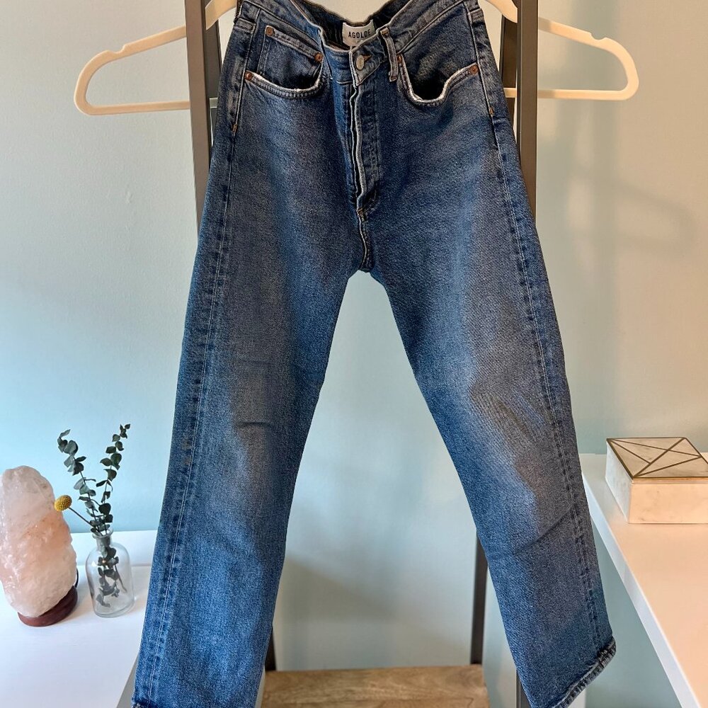 AGOLDE Riley High Rise Straight Crop Jeans